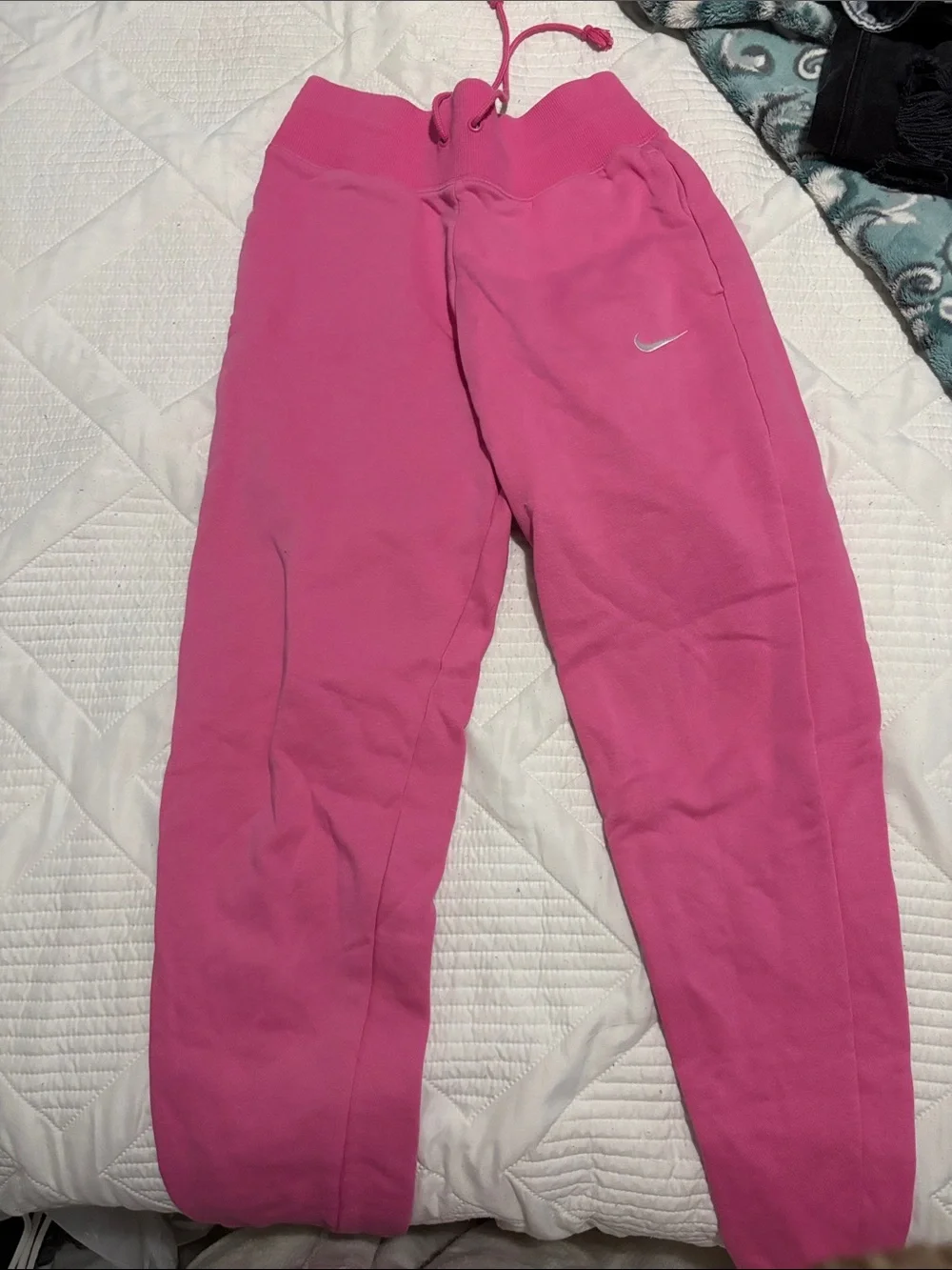 Nike Girls Hot Pink Fleece Joggers with Drawstring